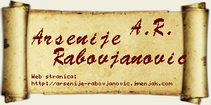 Arsenije Rabovjanović vizit kartica